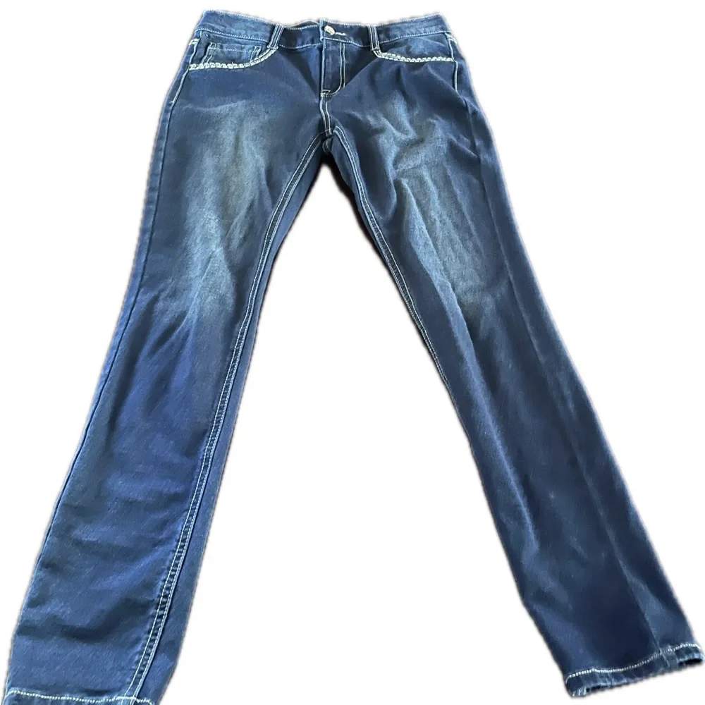 Girls jeans embellished pockets stitching Vanilla Star size 16